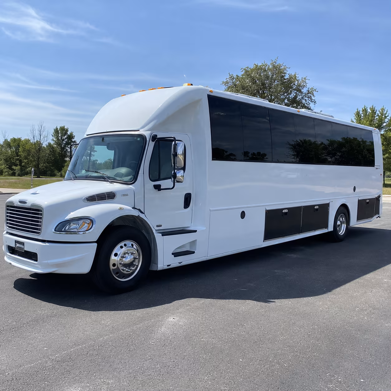 Interior of a party bus rental serving San Antonio