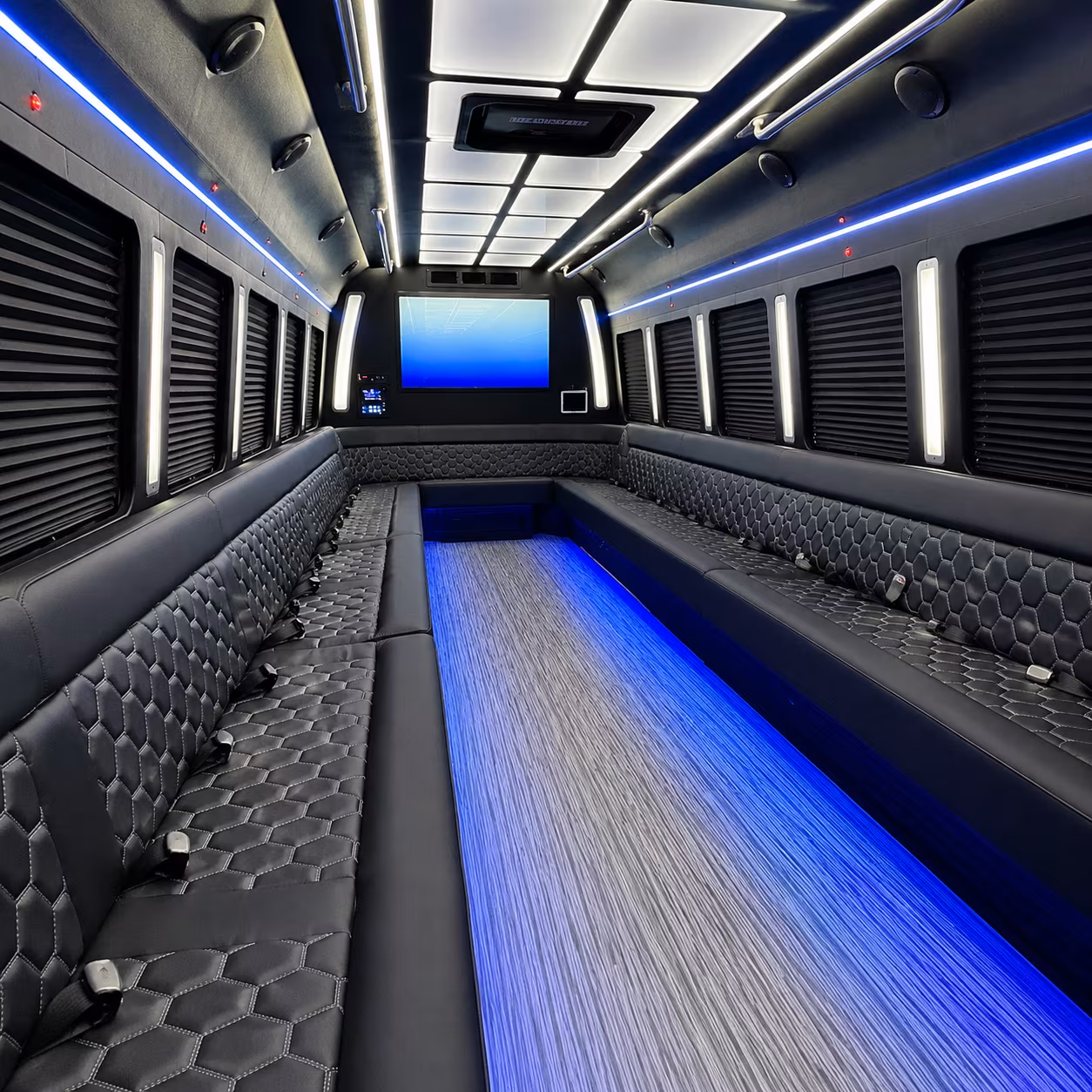 San Antonio Concert & Music Festival Transportation party bus interior