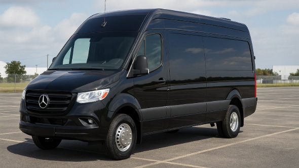 Exterior of Charter Bus Company Georgetown's 14 Passenger Sprinter Limousine in Georgetown