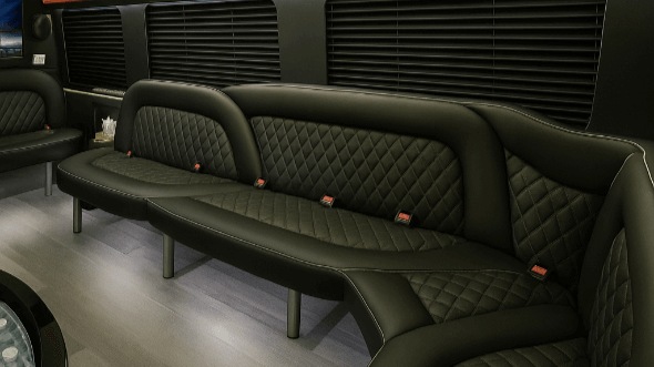 Interior of Charter Bus Company San Angelo's 15 Passenger Party Bus in San Angelo