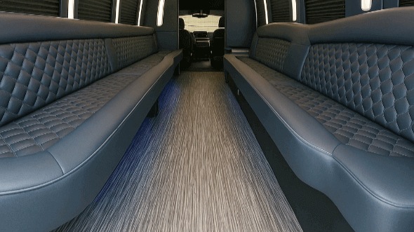 Interior of Charter Bus Company Killeen's 20 Passenger Party Bus in Killeen