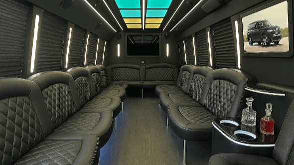 Interior of San Antonio Party Bus Company's 25 Passenger Party Bus in San Antonio