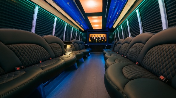 25 passenger party bus interior