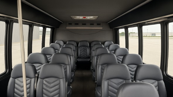 Interior of Charter Bus Company San Antonio's 28 Passenger Minibus in San Antonio