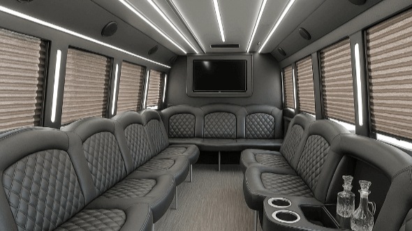 Interior of Charter Bus Company Laredo's 28 Passenger Party Bus in Laredo