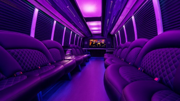 Interior of Charter Bus Company San Angelo's 28 Passenger Party Bus in San Angelo
