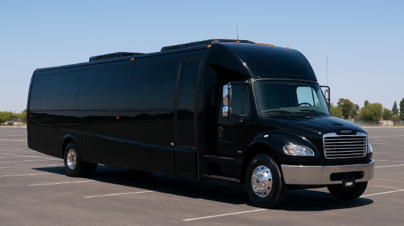 Exterior of Charter Bus Company New Braunfels's 28 Passenger Party Bus in New Braunfels