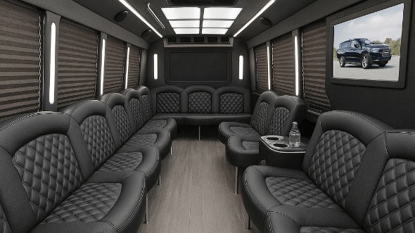 Interior of Charter Bus Company Killeen's 30 Passenger Party Bus in Killeen
