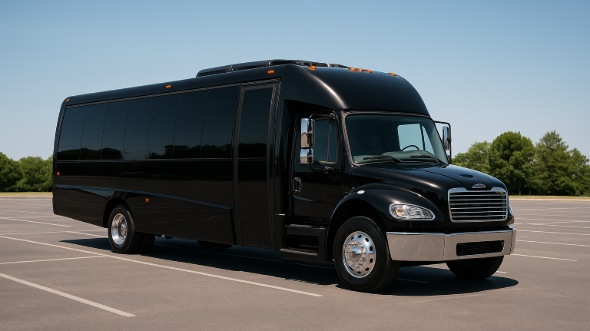 Exterior of Charter Bus Company New Braunfels's 30 Passenger Party Bus in New Braunfels