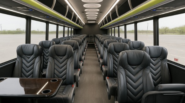 Interior of Charter Bus Company San Antonio's 35 Passenger Mini Bus in San Antonio