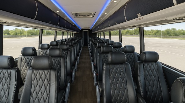 Interior of Charter Bus Company San Antonio's 40 Passenger Charter Bus in San Antonio