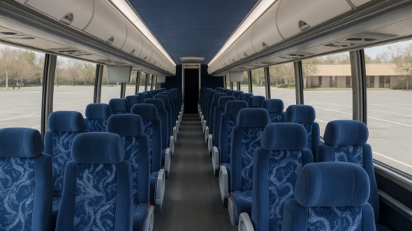 Interior of Charter Bus Company San Antonio's 44 Passenger Charter Bus in San Antonio