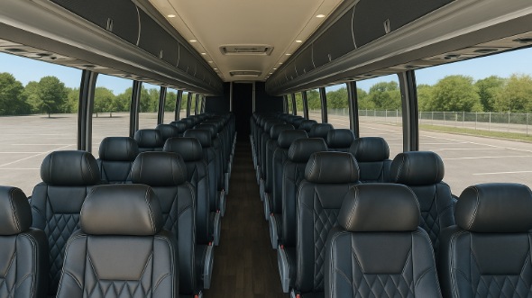 Interior of Charter Bus Company San Antonio's 48 Passenger Charter Bus in San Antonio