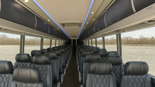 Interior of Charter Bus Company San Antonio's 51 Passenger Charter Bus in San Antonio
