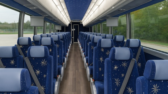 Interior of Charter Bus Company San Antonio's 56 Passenger Charter Bus in San Antonio